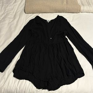 Black long sleeve romper